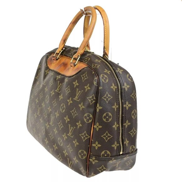LOUIS VUITTON LV Logo Deauville Hand Bag Monogram Leather Brown - Picture 4 of 16